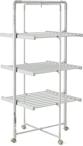 Easylife XL Heated Drying Rack with Timer, 3 Tier Airer, Warming Clothes Dryer, Electric Clothes Horse, Laundry Rack h57.8 x w28.3 x d26.4