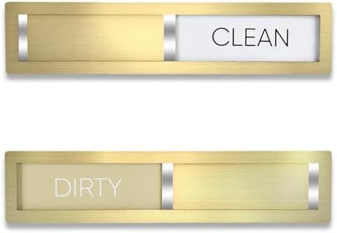Dishwasher Magnet Clean Dirty Sign,Premium Stainless Steel Grade 304,Matte Finish Clean/Dirty Indicator with Strong Magnet, Home Kitchen Decor & Thoughtful Gift for Friends​(Golden-03)