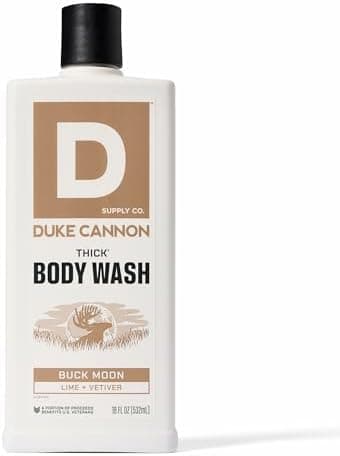 Duke Cannon Supply Co. Thick High Viscosity Body Wash – 3X Thicker, Cleansing Shower and Bath Gel, Mineral-Enriched for Men – Shower Gel – Men’s Body Scrub – Buck Moon (18 oz)