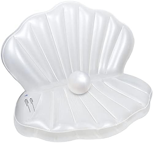 Zcaukya Inflatable Seashell Pool Float, Giant Clam Air-Filled Toys with Pearl Ball for Kids Birthday Party Swimming Pool Summer Beach Party Mermaid Ocean Theme Party Decor