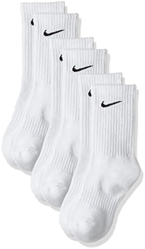 Nike Unisex Performance Cushion Crew Training Socks (3 Pairs), White | Black, Medium