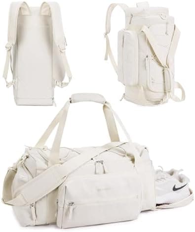 BAGSMART 4-IN-1 Gym Bag for Women Men, TSA Lightweight Duffle Bag for Travel with Shoe Compartment & Wet Pocket, 22L/30L/38L Tactical Backpack with 40oz Water Bottle Holder