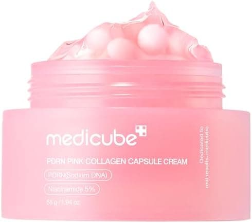 medicube Capsule Cream with Salmon DNA PDRN Pink Collagen | Lightweight Moisturizing Cream with PDRN, Niacinamide for Uneven Skin Tone and Texture, Glow hydration | Korean Skincare, 1.94 oz