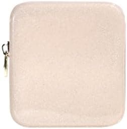 dreamie - Makeup Bag Travel Cosmetics Pouch, Toiletry Bag, Jelly, Zipper Pouch Purse, Cute Make Up Organizer Storage Tote for Women Girls, Waterproof Travel Skincare, Small Makeup Bag - Champagne