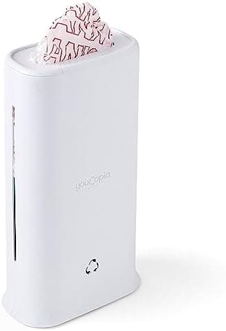 YouCopia StoraBag Space-Saving Plastic Bag Dispenser, Organizer for Kitchen Cabinet or Pantry Storage, One-Size, Speckled White