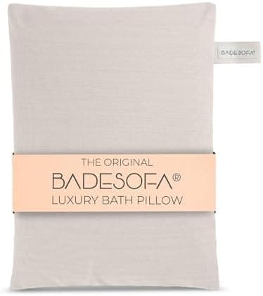 BADESOFA® Luxury Seat Cushion for Bath | Premium-Quality Materials | Comfortable & Quick-Drying | Washable Bath Pillow in Ivory Pearl | Home Spa | Suitable for Bathtub, Steam Sauna & Hot Tub