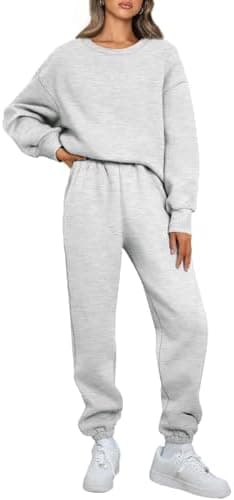 AUTOMET Womens 2 Piece Outfits Sweatsuit Lounge Sets Oversized Sweatshirt Baggy Sweatpants Fall Fashion with Pockets