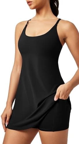 IUGA Athletic Dress for Women Tennis Dress with Built-in Shorts and Bra, Workout Golf Summer Dresses with Pockets