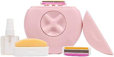 Alleyoop Portable Travel Razors For Women - On-the-Go Mini Triple-Blade Razor & Shaver - Clean & Close Shave with Moisturizing Bar & Refillable Spray Bottle - Gentle for All Skin Types (Dusty Pink)