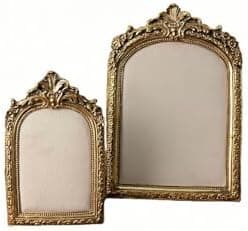 HSDDHOME Large Two-Piece Gold Resin Jewelry Display Stand, Vintage Photo Frame Earring Holder, Velvet Necklace Storage Box, Elegant Décor for Jewelry and Collectibles