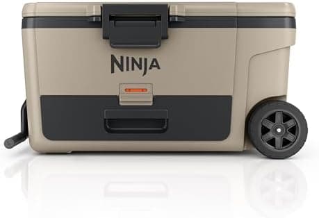 Ninja | Cooler | FrostVault 65QT Cooler with Wheels | Insulated with Temp Dry Storage Drawer | Keeps Ice Cold for Days | for The Beach, Camping, Picnics & More | Birch Beige | FB265CS