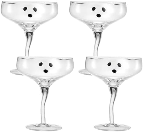 Baderke 4 Pcs Ghost Margarita Glasses 13 oz Halloween Ghost Wine Glasses Reusable Cocktail Drinking Cups for Halloween Holiday Party (Clear)