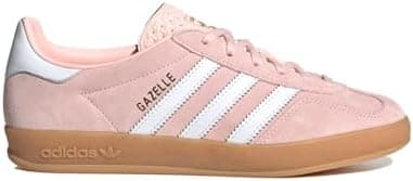 adidas Gazelle Indoor Womens Shoes, Sandy Pink/Cloud White/Gum, Size 6