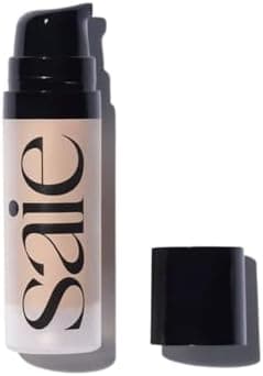 Saie Mini Glowy Super Gel - Hydrating Makeup Primer and Illuminating Glow Serum Enriched with Vitamin C and Squalane Oil - All-Over Liquid Highlighter Makeup for Instant Glass Skin - Warmglow (0.5 oz)