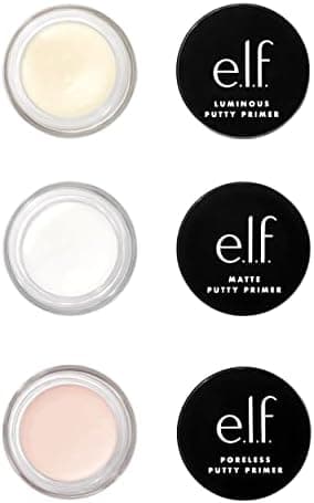 e.l.f. Cosmetics Putty Primer Trio, Includes Poreless Putty, Matte Putty & Luminous Putty, Travel Size, 0.14 Oz (4g) Each, 0.14 ounces
