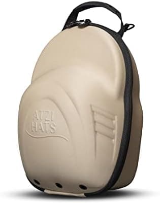 Atzi Hats Case for Baseball Caps Hard Travel Hat Case Cap Carrier Hats Storage Box Shoulder Strap Carabiner Fits 6 Hats