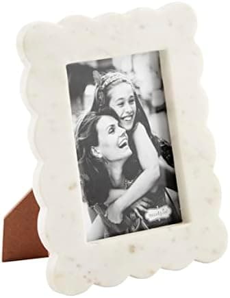 Mud Pie Scalloped Marble Frame, Small, 4x6