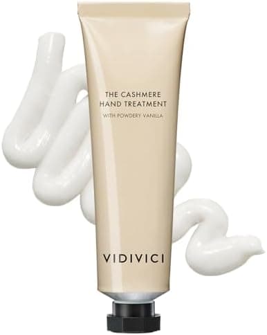 VIDIVICI The Cashmere Hand Cream with Shea Butter – Powdery Vanilla Scented Moisturizer for Dry & Cracked Hands – Repairs Skin Barrier – Soft Silky Texture – 1.69oz