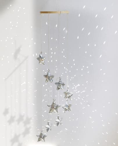 AceList Hanging Disco Ball Decor Star Sun Catcher, 35 Inch Handmade Light Reflecting Hanging Decor for Window, Indoor Room, Home Decor – Unique Sparkle Home Accent & Gift