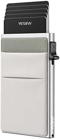 YESIIW Credit Card Holder Wallet for Men RFID Blocking Slim Minimalist Metal Wallet with Money Pocket Contactless Card Protector