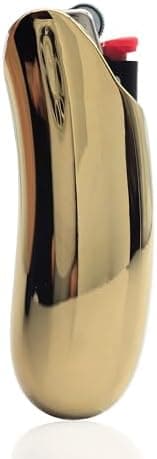 Lucklybestseller Heavy Curved Lighter Case Cover Holder Sleeve Pouches Metal Ergonomic Design for BIC Full Size Lighter J6