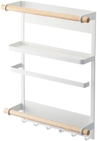 Yamazaki Home Tosca Magnetic Kitchen Storage Rack – Refrigerator Organizer Wall Holder