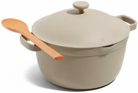 Our Place Perfect Pot | 5.5 Qt Ceramic Pot with Lid & Spatula | Patented 8-in-1, PFAS-Free Nonstick, Non-Toxic Cookware | Induction & Oven-Safe up to 450°F | Steam