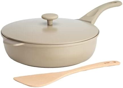 Goodful All-in-One Pan, Multilayer Nonstick, High-Performance Cast Construction, Multipurpose Design Replaces Multiple Pots and Pans, Dishwasher Safe Cookware, 11-Inch, 4.4-Quart Capacity, Linen