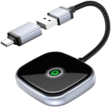Wireless CarPlay Adapter, Wireless Car Screen Adapter for iPhone-Easily Upgrade Wired CarPlay to Unwired Connectivity, Includes USB-A to USB-C Dongle, Plug & Play for iPhone (iOS 10 and Above)