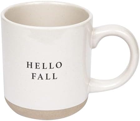Sweet Water Decor Hello Fall Stoneware Coffee Mug | Novelty Coffee Mugs | Microwave & Dishwasher Safe | 14oz Fall Coffee Mug | Coffee Mugs for Fall and Autumn