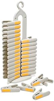 Joseph Joseph PegStore 30-Piece Clothes Pin Set with Storage Stand, Durable and UV-Resistant Recycled Plastic for Clothesline