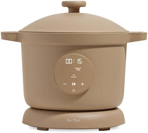 Our Place Dream Cooker | 6 Qt Ceramic Nonstick Multicooker & Pressure Cooker with Touchscreen Controls & Auto Steam Release | 4 Modes: Pressure Cook, Sauté/Sear, Slow Cook & Warm | Steam