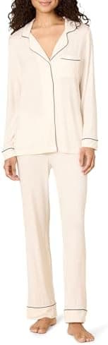Amazon Essentials x Sofia Grainge Women's Stretch Modal Long-Sleeve and Full-Length Bottom Pajama Set