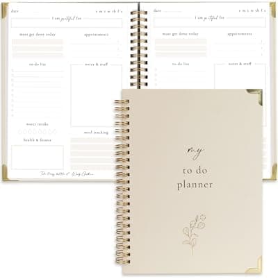 Beautiful To Do List Notebook - Aesthetic Daily Planner to Easily Organize Your Tasks And Boost Productivity - Stylish Undated ADHD Planner Gift and The Perfect School or Office Supplies For Women