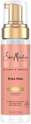 SheaMoisture Curl Mousse Coconut and Hibiscus for Frizz Control Styling Mousse with Shea Butter 7.5 oz
