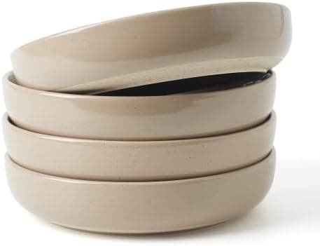 famiware Milkyway 33 oz Bowl Set, Pasta Bowls Set of 4, Salad Bowls Perfect for Your Friend for Housewarming, Thanksgiving, Christmas, Cinnamon Brown