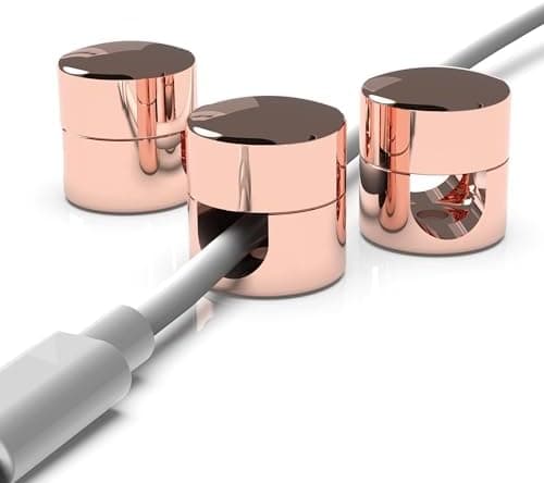 ICONIT Cable Anchors for Desk Organization | Premium Aluminum Cord Organizers | Charger + Cable Management Clips for Home & Office | Stylish, Sturdy, & Functional | (3 Pack) (Copper)