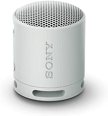 Sony SRS-XB100 Wireless Bluetooth Portable Lightweight Super-Compact Travel Speaker, Durable IP67 Waterproof & Dustproof Shower Speaker, 16 Hr Battery, Versatile Strap, Hands-free Calling, Light Gray
