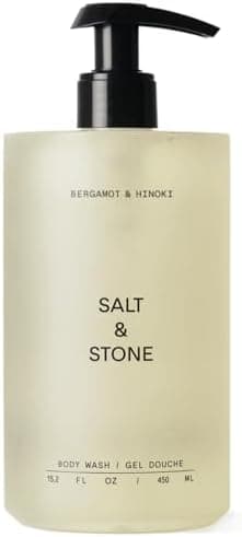Salt & Stone Body Wash with Antioxidants for Deep Moisture | For Women & Men, Sulfate, Paraben, & Dye Free, Leaving Skin Soft and Hydrated | Bergamot & Hinoki 15.2 fl oz