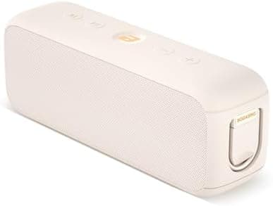 BOGASING G6 Bluetooth Speaker, Portable Wireless Speakers with 30W Punchy Sound, 35H Playtime, IPX6 Waterproof, Bluetooth 5.3, Built-in Mic, EQ, TF-Card, AUX, USB Stick for Outdoors Hiking (Beige)