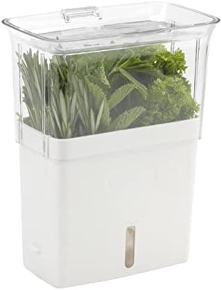 Cole & Mason Fresh Herb Keeper - Acrylic Storage Container for Refrigerator - Storage for Herbs & Vegetables for Fridge - Fresh Herb Keeper