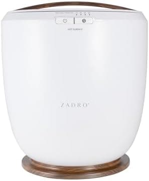 Zadro Countertop Towel Warmer with Stainless Steel Bucket for Spa and Bathroom, Timer 15/30/45/60 Minutes, Fits 1 Large Towel, Blanket, Bathrobe, PJs (White/Oak)