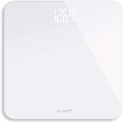 Greater Goods Digital Weight Bathroom Scale, Shine-Through Display, Accurate Glass Scale, Non-Slip & Scratch Resistant, Body Weight (White)