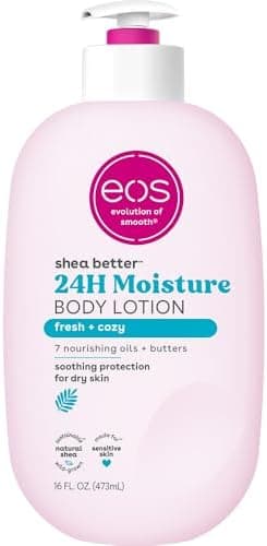eos Shea Better Body Lotion, Fresh & Cozy, 24-Hour Moisture Skin Care, Lightweight & Non-Greasy, Natural Shea, Vegan, 16 fl oz