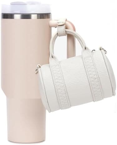 Mini Purse for Women Cute Small Top Handle Bags Trendy Duffle Shaped Mini Tote Bag for Stanley Cup Tumbler