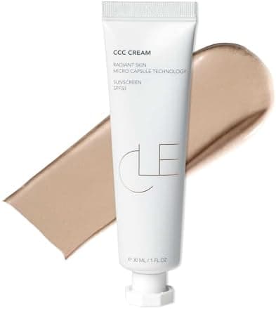 CLE Cosmetics CCC Cream (Warm Light 106 / SPF 50) - Color Correcting With Sunscreen - Lightweight, Hydrating Foundation - BB & CC Hybrid - Light to Medium Coverage - 1 fl oz