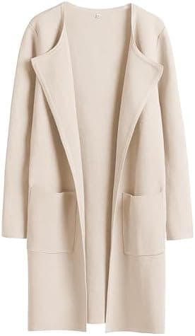 ANRABESS Womens Cardigan Sweater Open Front Knit Long Coatigan Dressy Casual Jacket Coat 2025 Fall Outfits Classy Clothes