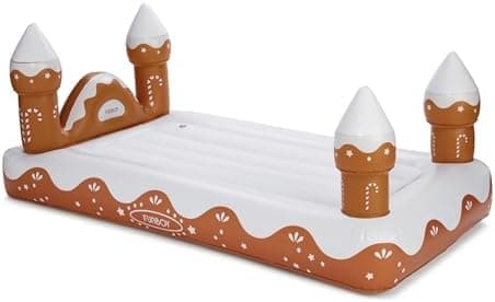 FUNBOY Kids Gingerbread House Holiday Sleepover Travel Bed & Air Mattress. Perfect for Sleepovers. Includes Carrying Storage Bag, Twin