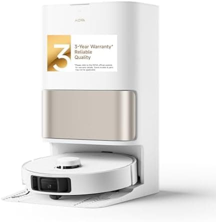 Mova P10 Pro Ultra Gen 2 Robot Vacuum and Mop, 26,000Pa Suaction, 212°F Hot Water Auto Mop Washing, 1-Hour Hot Air Drying, Extenable Mop, All-in-One Dock, Triple Anti-Tangle System for Home