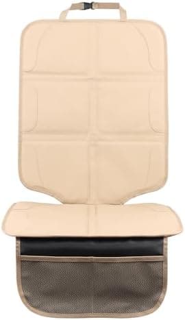 pefirst Car Seat Protector,Extra Thick Car Seat Covers Non-Slip Waterproof Mat Pad Leaving No Imprints Marks for Child Baby Pet Truck SUV Automobile (Beige-B)